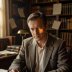Portrait of the research writer, Tomasz Wilk, in soft side light